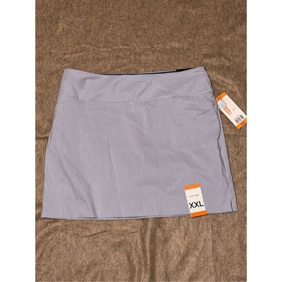 S.C. & CO. Blue Pinstripe Midi Skort - Picture 2 of 11